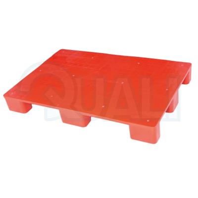 China Plastic Warehouse Rack 1000kg Pallet Flat Pallets Smooth HDPE 4-Way Double Sided Entrance for sale