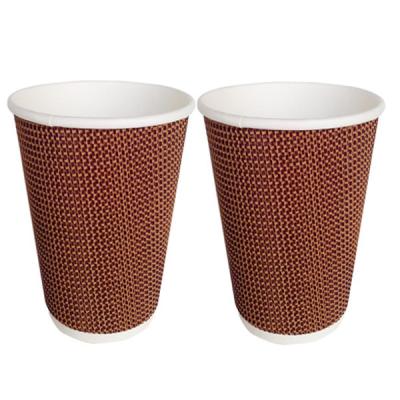 China 14oz Disposable twist ripple corrugated Paper Cups for sale