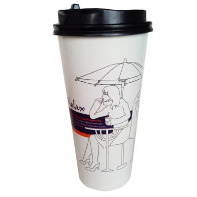 China 16oz double wall hot coffee paper cups for sale