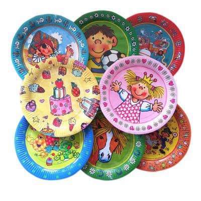 China disposable colorful paper plates/paper food tray for sale