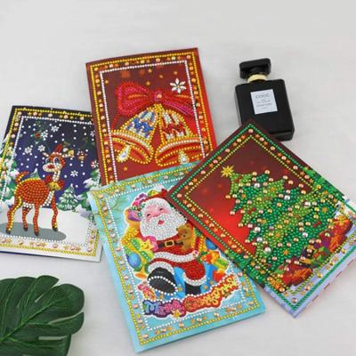 China UK Christmas Wonderful Gifts Diy Diamond Painting Drill By Numbers Santa Claus Greeting Cards for sale