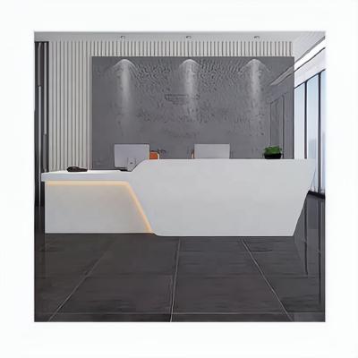 China Extendable Company reception desk paint fashion cashier simple modern reception desk elegant creative beauty salon bar counter for sale