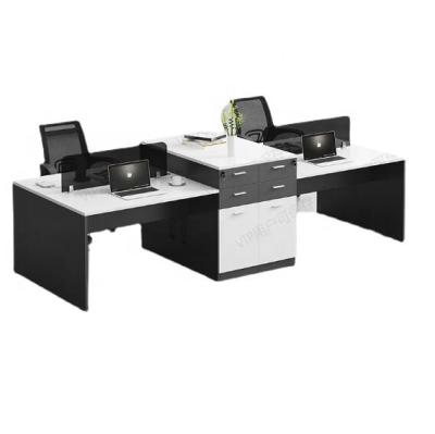 China Contemporary Staff desk simple modern staff 4 4 people 6 card holder station office furniture computer table and chair combination for sale