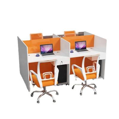 China Contemporary Staff desk electric sales operator card position office table and chair combination sales station staff screen card slot for sale