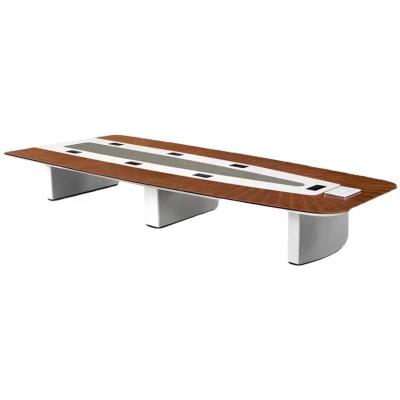 China Adjustable (height) Industrial style long table simple modern conference room table high-end affordable luxury paint wood leather conference table for sale