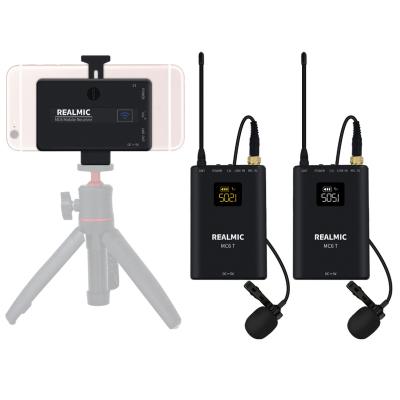 China Handheld Microphone Wireless Microphone Recording Dual Channel Chargeable Lavalier Microphone Smartphone DSLR Camera Lavalier Microphone MC6S for sale