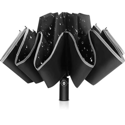 China CLASSIC High Quality Custom 3 Folding Reverse Invert Auto Compact Umbrella Reflect for sale