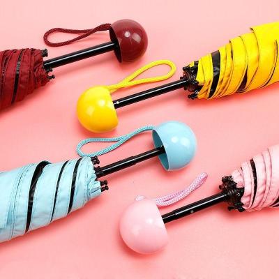 China Cute Promotional Gifts Colorful 5 Folding Mini Pocket Umbrella For Women Portable Travel Umbrella With Waterproof for sale