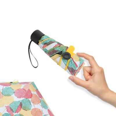 China Cute Girls Portable Pocket Rainy Umbrella 5 Folding Umbrella Waterproof Sombrillas Five Fold Compact Pocket Super Mini Umbrella for sale