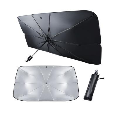 China Geometric car umbrella with logo custom print cheap UV resistant sunshade use car front window cover folding for promotion use umbrellas for sale