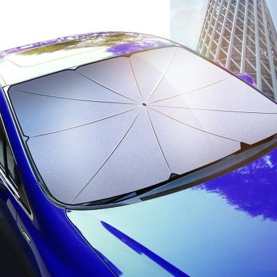 China Geometric Latest style Protector logo custom print cheap UV resistant umbrella car sunshade pajero sport for sale