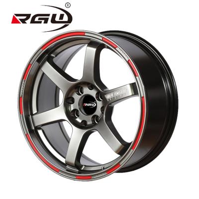 China 616 Wheels TE37 16 Inch 16*7 PCD 8*100 Popular Racing Car Aluminum Edges Red Blue Color Lip Alloy Wheels For Touring Car for sale