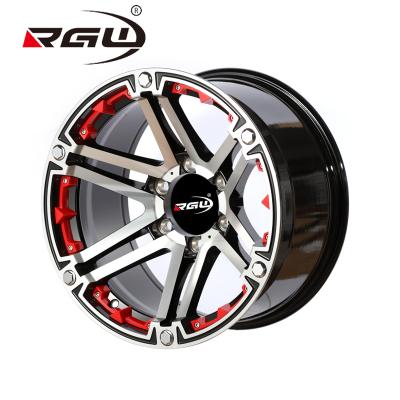 China 66099 Aluminum 16 Inch Black Smart Machine Face Red Lip 6Lugs 6Holes 17*7.5 Wheels Aluminum Alloy Car Wheel Rims 4*4 Offraod Wheel Rims for sale