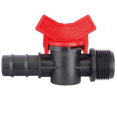 China Plastic Male Thread Mini Ball Control Farm Irrigation Agriculture Irrigation Valve For Drip Pipe for sale