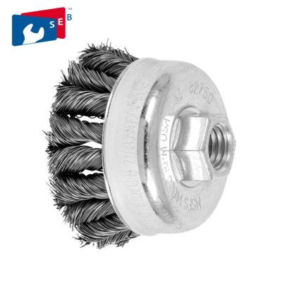 China Steel Wire Knot 75mm Twisted Cup Brush for sale