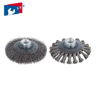 China For grinding metal and Inox. twisted knot steel wire bevel brush for sale