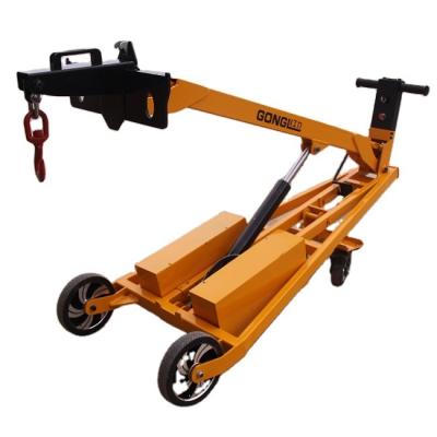 China Hotels Semi Electric Push And Folding Small Cargo Handing Hook Lift Truck for sale