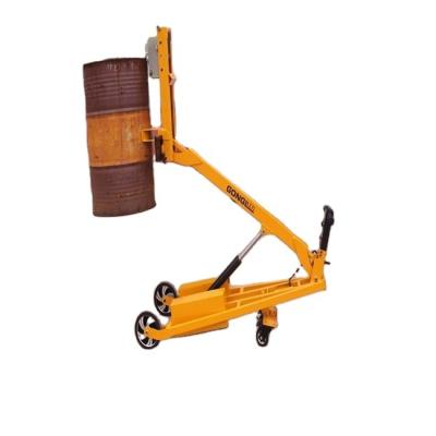 China Hotels Semi Electric Push And Collapsible Small Cargo Handing Oil Drum Forklift for sale