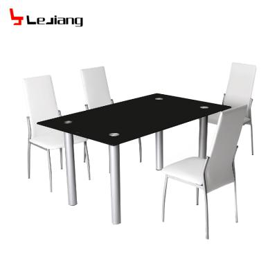 China Modern Modern Dining Room Furniture Supply Glass Dining Table Set for sale