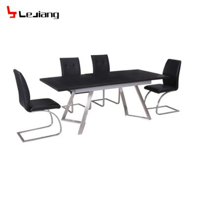 China Modern Home Decor Wooden Stainless Steel Folding Dining Table And Chair Sets for sale