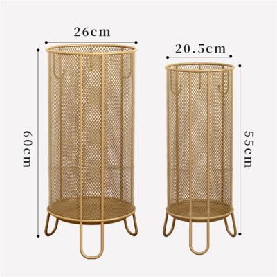 China Modern Elegant China Customized Gold Art Household Storage Umbrella Stand Iron Holder For Outdoor for sale