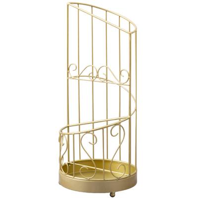 China Nordic Minimalist Hot Selling Gold Metal Mesh Umbrella Stand Rack Free Standing Umbrella Holder for sale