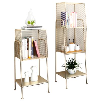 China Modern Manufacturer Supplier Grocery Storage Small Bedroom INS Luxury Modern Small Shelf Rack for sale