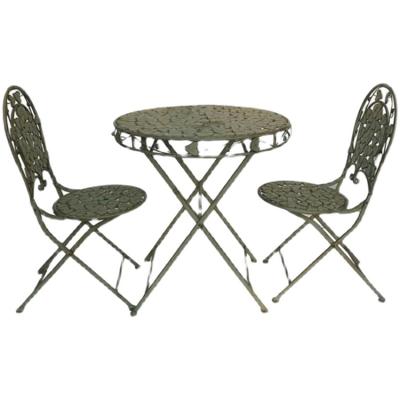 China Contemporary High Quality Green Outdoor Dining and Set Dining Three Piece Foldable Leaves Table Chair Covers for sale