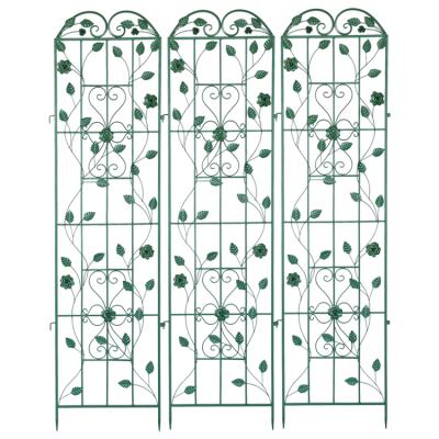 China Viable Hot Sales Floral Trellis Factory Wrought Iron Fence Metal Outdoor Garden Steel Border Fence for sale