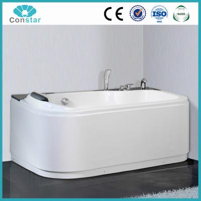 China Constar Freestanding Luxury New Design White Color Acrylic With TV CE Single Pillow Massage Bathtubs for sale