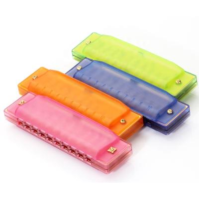 China Beginners Kids Party Holiday Harmonica 10 Hole Kids Translucent Harmonicas Kids Educational Toys for Beginners Kids Party Holiday for sale