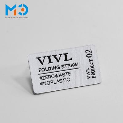 China Sustainable Private Label High Density Factory Standard Woven High-end Custom Tags Clothes Logo Woven Label For Clothing for sale