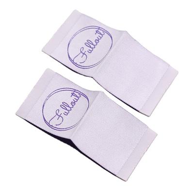 China Sustainable Woven Label Washable End Fold Custom Brand Textile Label For Clothes for sale