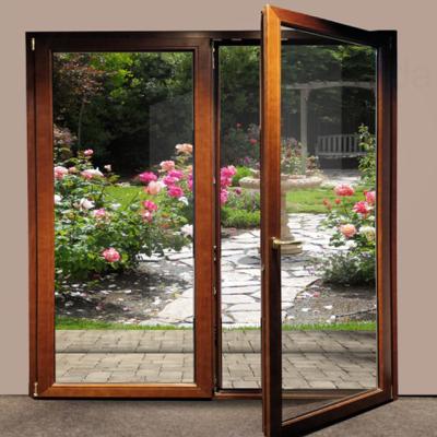 China Heat Insulation Wood Clad Aluminum Swing Door for sale