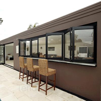 China Magnetic Glass Aluminum Screen Frames Double Sound Proof Folded Window for sale