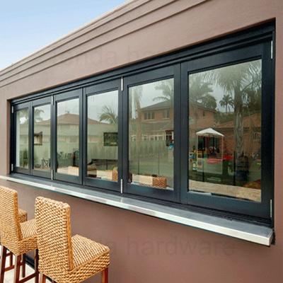 China Magnetic Screen Double Glazed Bi-Folding Window For Home for sale