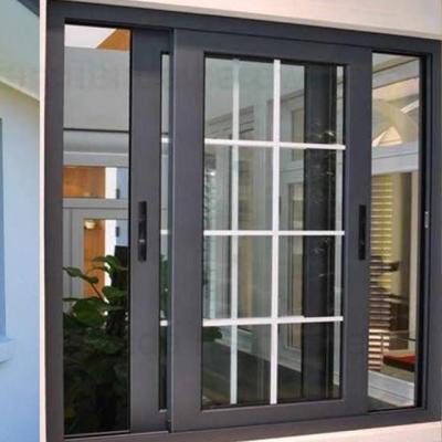 China Soundproof Insulated Glass Vertical Security Magnetic Screen Glazed Factory Sliding Windows for sale