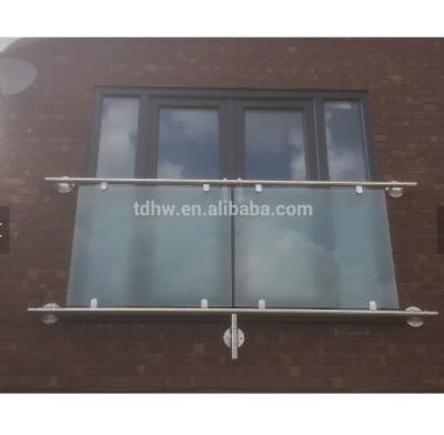 China Juliet Stainless Steel Balcony Glass Balustrade with Stainless Steel Top and Bottom Rail for sale