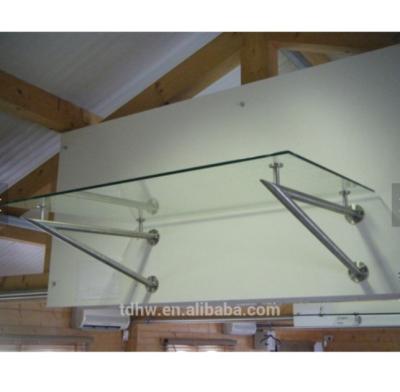 China 8/10/12mm Stainless Steel Support Tempered Glass Glass Canopy for sale