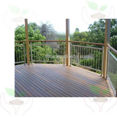 China Balcony Stair/Deck/Porch Fencing Vertical Stainless Steel Railing With Timber Handrails for sale