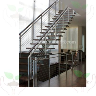 China Industrial stainless steel railings with braided aircraft cables and milled walnut railings for sale