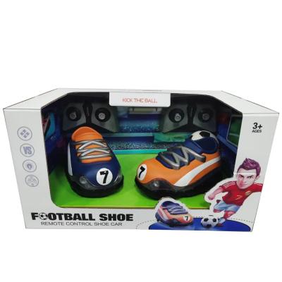 China World Cup App Controlled 2.4G Souvenirs Lighting Remote Control Soccer Shoes Car Kids Toy RC Soccer Game For World Cup for sale