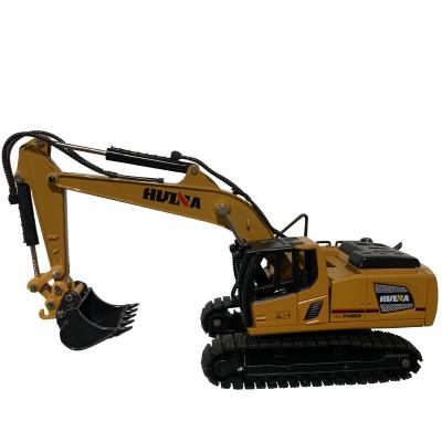 China Toy Huina 1810 Alloy Excavator Static Model Vehicle Accessories Diecast Non-electric Excavator Engineering Toy Car Gift for sale