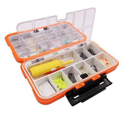 China Wholesale TIANRUN ABS Double Layer Waterproof Portable Multifunctional Fishing Tackle Box With Accessories Tool for sale