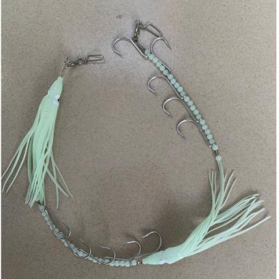 China TIANRUN Wholesale Luminous Barbed Twine Steel Aid Octopus Squid Hook With Skirt Hook for sale