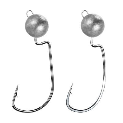 China TIANRUN 5g 7g 10g Lead Head Fishing Crank Hooks For Worm Bait Soft Round for sale