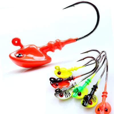 China From TIANRUN Factory Direct Sale OEM 7g 10g 14g 18g 21g Fish Shaped Lead Head Hook With Soft Insect Lure Fish for sale