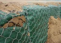 China Sechseckiger Gabion Korb-Käfig SGS-ISO 80x100mm mit grüner Geotexile-Tasche zu verkaufen