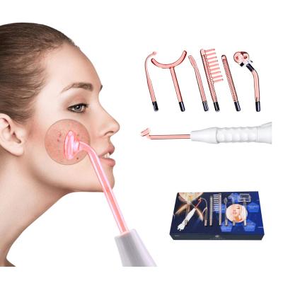 China Professional Portable Handheld Face Lift Acne Treatment Facial Lift Peel Tighten Skin Therapy Machine High Frequency Skin Therapy Wand for sale