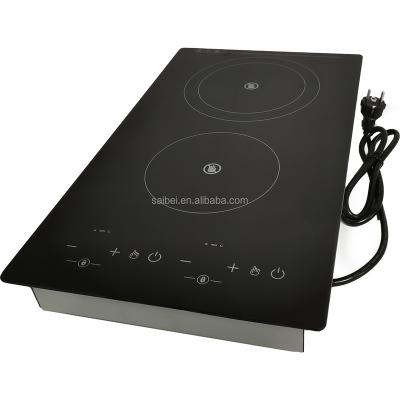 China Hotel Double Head Cooker Two Hob Electric Ceramic Infrared Double Burner Cooktop High End Infrared Infrared Stove With OEM ODM Service for sale